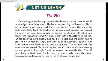 THE GIFT  -  HOSPITALITY - UNIT 1 - TERM 2 - ENGLISH - 5TH STANDARD