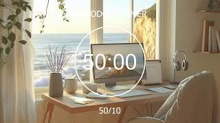 Seaside Concentration 🌊 50/10 Pomodoro • Relaxing Lofi Beats for Focus & Study Flow by the Beach