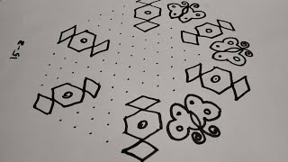 15-8 Dots Erfly Kolam 15 Dots Kolam Erfly Muggulu