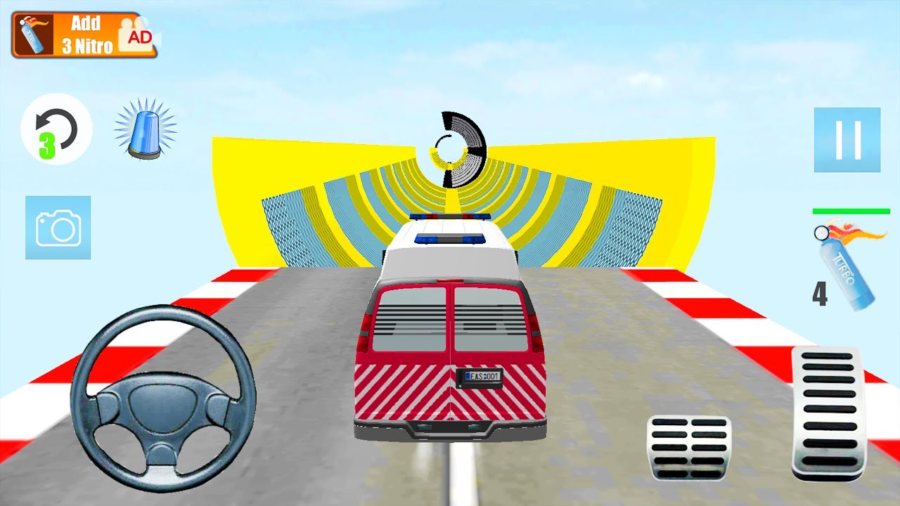 Ambulance Car Stunts - Driving Amazing Ambulance Car at Impossible Tracks | Android Gameplay