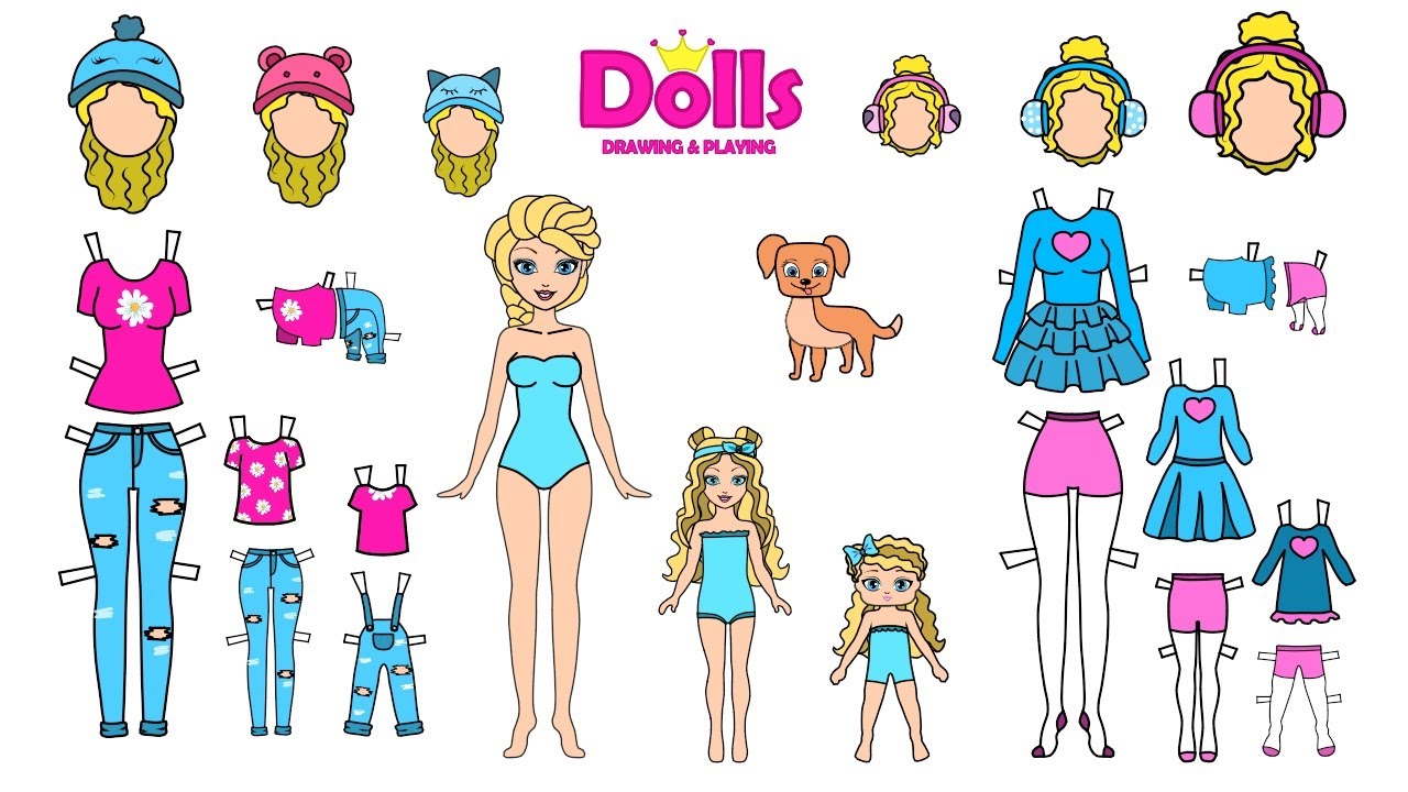 dolls drawing & playing
