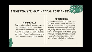Contoh Primary Key dan Foreign Key
