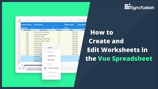 How to Create and Edit Worksheets in the Vue Spreadsheet