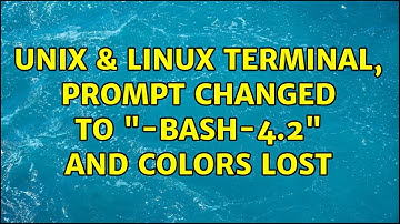 Unix & Linux: Terminal, Prompt changed to "-Bash-4.2" and colors lost (3 Solutions!!)