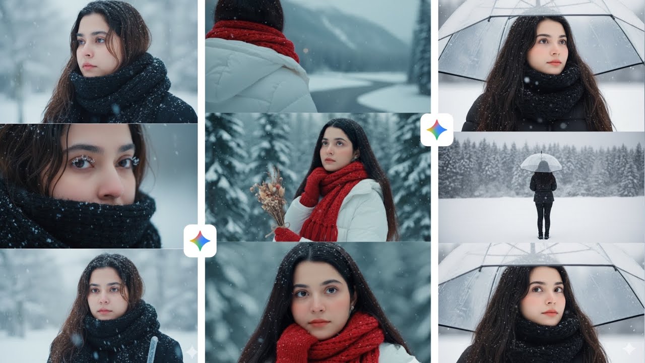 3 layer Snowfall photo Editing Images | Instagram trending 3 layer winter snow photo edit