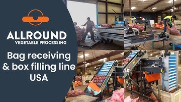 25 kg bag receiving & box filling line | TEX | USA | Allround Vegetable Processing
