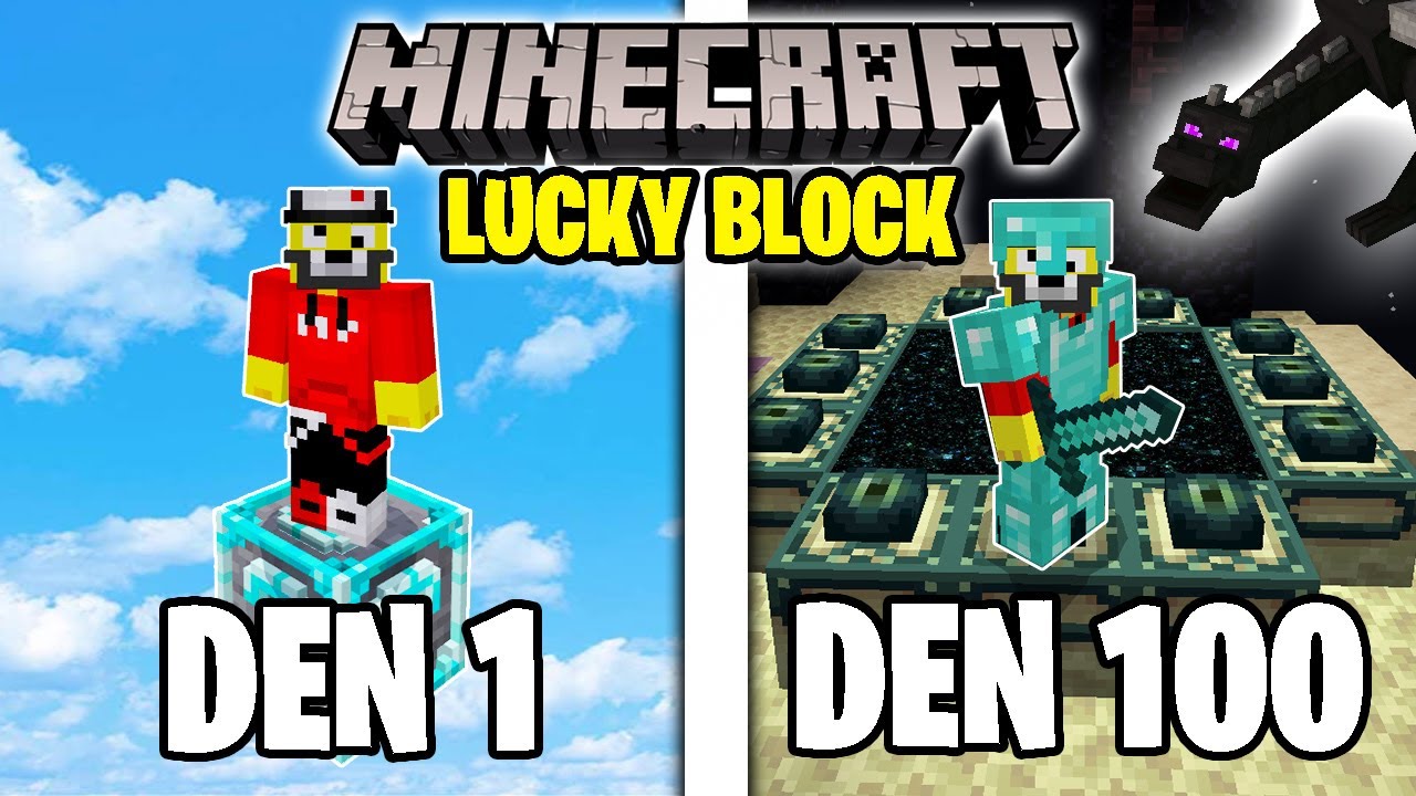 Strávili jsme 100 dní na jednom Lucky Blocku v Minecraftu... Takhle To Dopadlo
