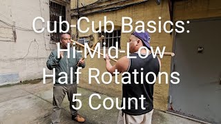 FMA Kali Beginners Core Long Range Striking Drills: Cub-Cub Hi-Mid-Low / Half Rotations / 5 Count
