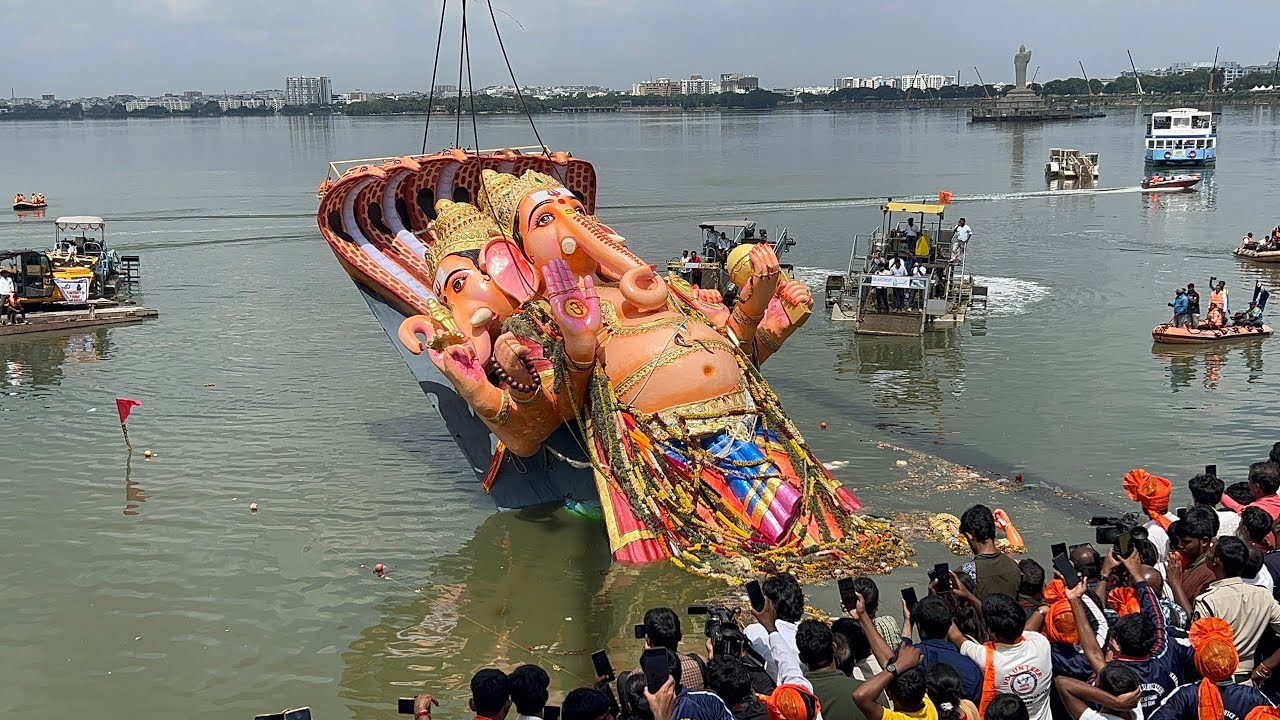 Khairatabad Ganesh Nimajjanam 2025 | India's Biggest Maha Ganpati Nimajjanam 2025 In Tank Bund 2025