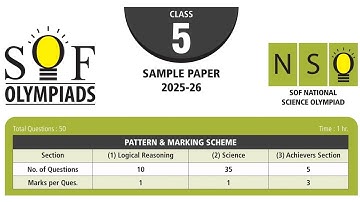 NSO Science Olympiad Class 5 Sample Paper 2025-26