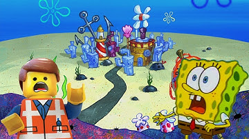 SpongeBob, a man has fallen into the river in Lego City again