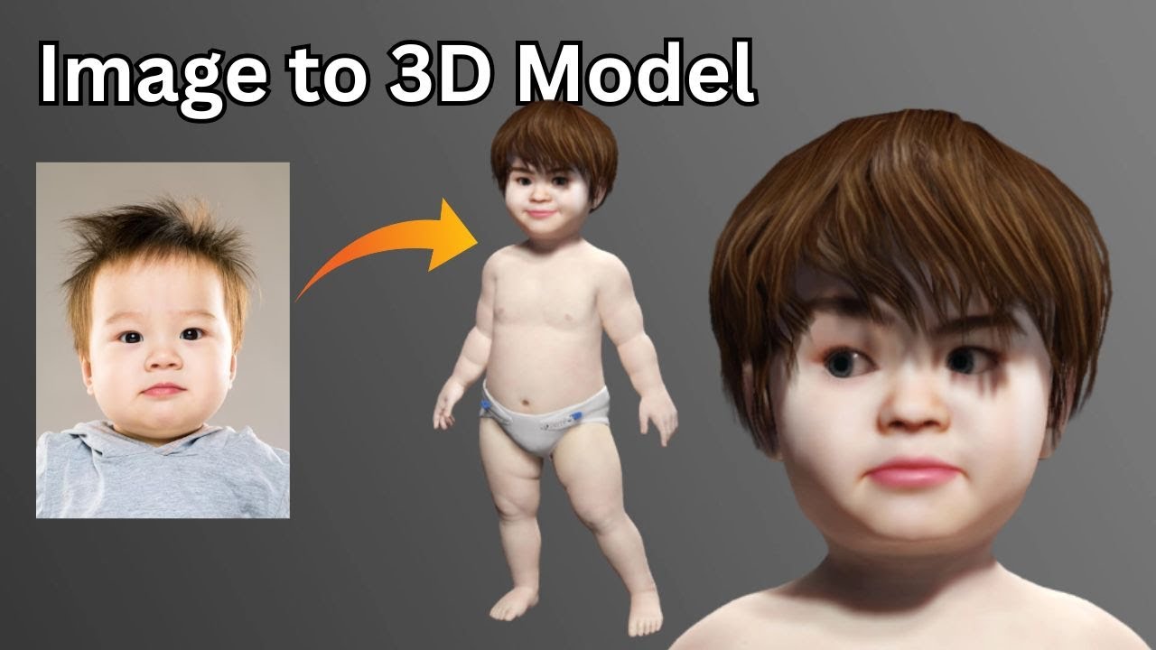 Image to 3D Model : Making Realistic Rigged & Animated 3D baby ...