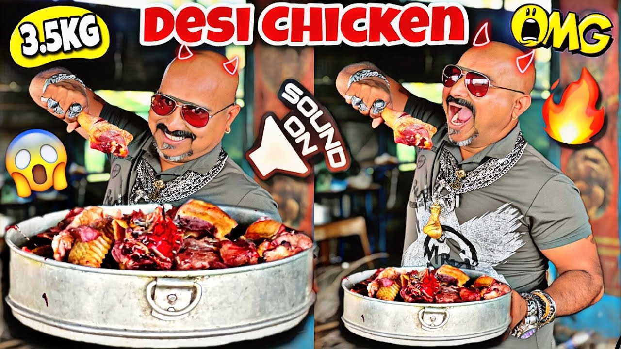 3.5KG DESI CHICKEN 😱 ULHAS KAMATHE CHICKEN LEG PIECE YouTube