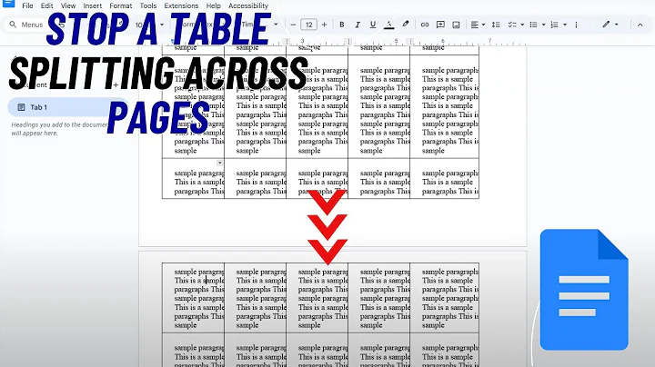 How to Stop a Table Splitting Across Pages in Google Docs