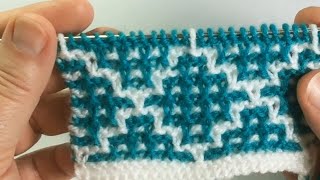 Ромбы, мозаичный узор / Вязание спицами / Easy japanese knit pattern.