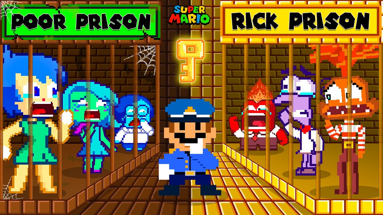 RICH and POOR Challenge: All Inside Out Characters Locked in Mario's ...