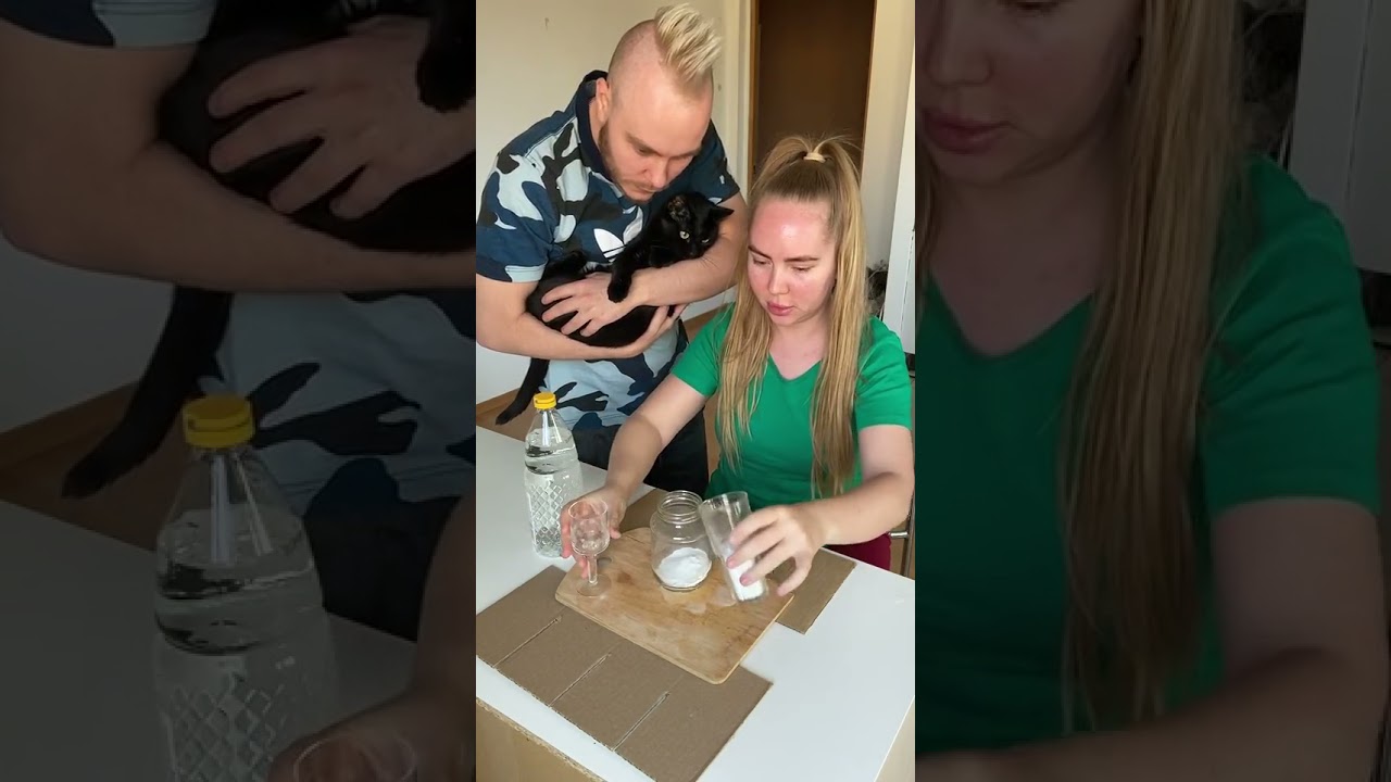 Эксперимент с уксусом и содой.