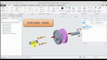 Protected Type Flange Coupling Explode View in Creo Part 3