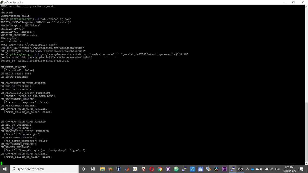 GassistPi now works with Raspberry Pi 4 and Raspbian Buster - YouTube