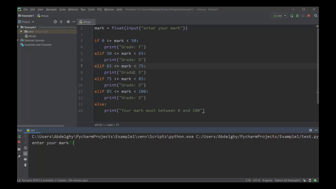 Python_1 - 07 - Python, if-elif-else statements {بايثون بالعربى} - YouTube