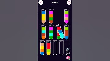 Water sort hard level 1 #watersort #watersortpuzzle #gaming #mobilegame #shorts #short