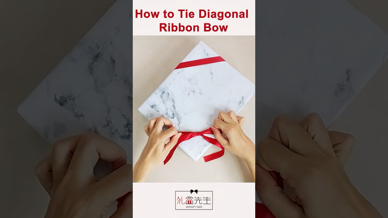how to tie ribbon on gift box diagonally