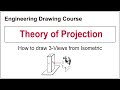 Theory of Projection ( How to draw 3-Views from Isometric )