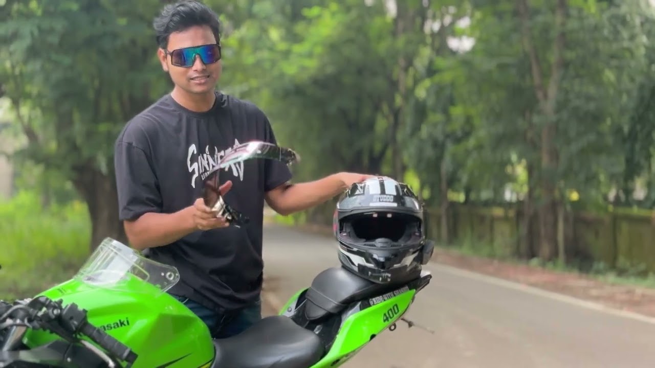 STUDDS HELIOS HELMET PE VLOGGING SETUP AND RAINBOW COLOURED VISOR FITTED 