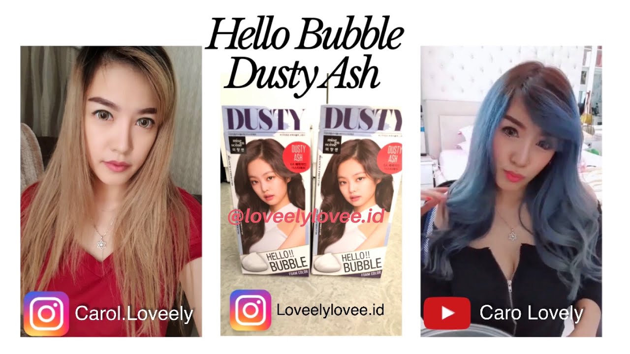  Cat  Rambut  Sendiri Hello Bubble Dusty  Ash  Mix Blue 