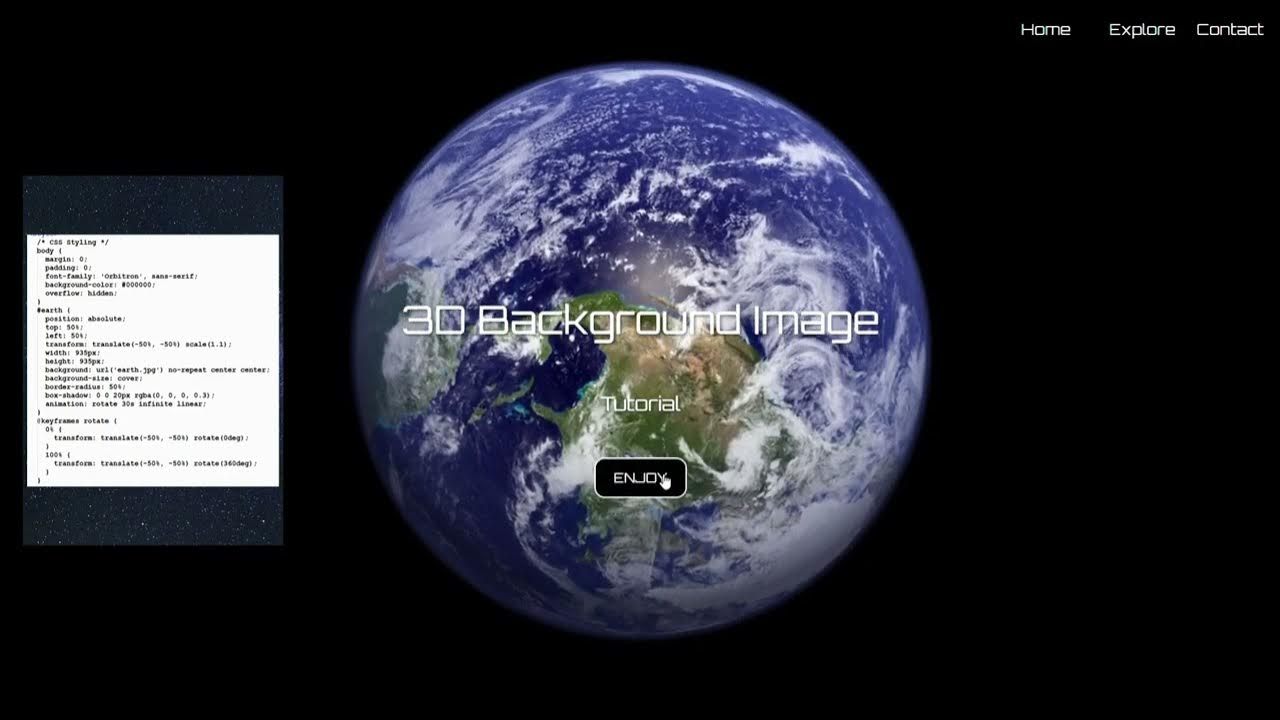 3D Animated Background Image | HTML CSS JavaScript | Tutorial - YouTube