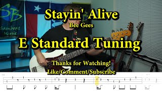 Stayin' Alive - Bee Gees (Bass Cover with Tabs) chords
