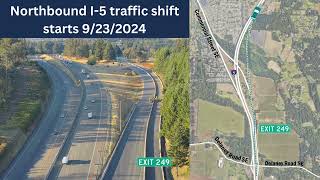 Northbound I-5 Traffic Shift in South Salem