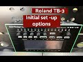 Initial set-up options for the Roland TB3