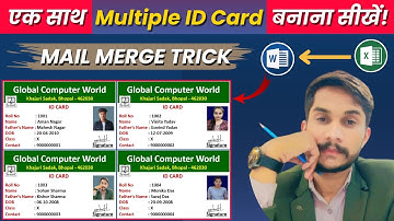 👉 Create ID Card with Photo Automatically in MS Word | Mail Merge + Excel Data Trick 🔥