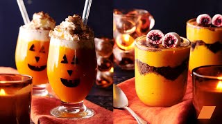 Goûter halloween : jus de citrouille et tiramisu potiron chocolat 