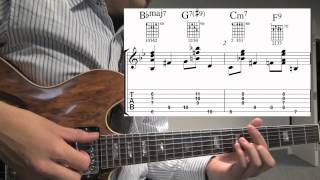 Jazz Guitar Walking Bass w/ Chords example