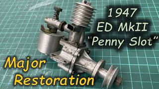 1947 ED MkII 2cc Diesel Restoration - Pt1: Dismantling & Cleaning - ED "Penny Slot"