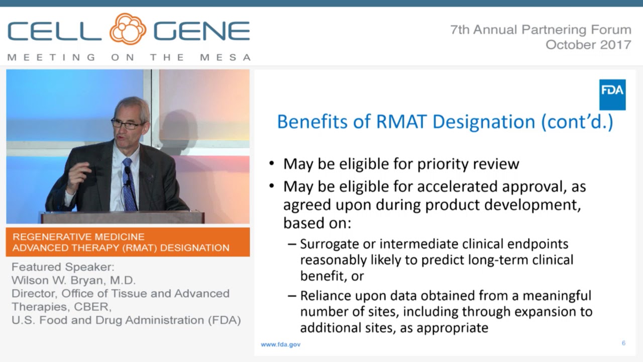 Featured Talk: Regenerative Medicine Advanced Therapy (RMAT