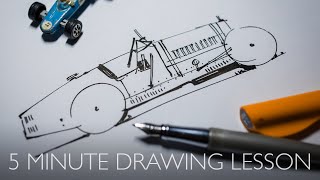 5 Minute Drawing Lesson - Type 35 Bugatti