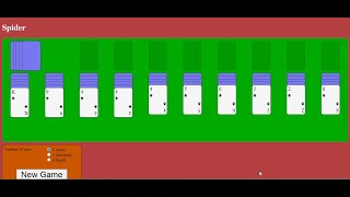 Simple Spider Card Game in JavaScript