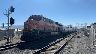 Amtrak California Zephyr train #6 With The BNSF Engine #7889 leading at Sutro Street in Reno Nevada