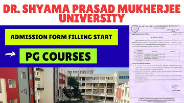 PG ADMISSION FORM FILLING STARTED DR SHYAMA PRASAD MUKHARJEE UNIVERSITY RANCHI | DSPMU