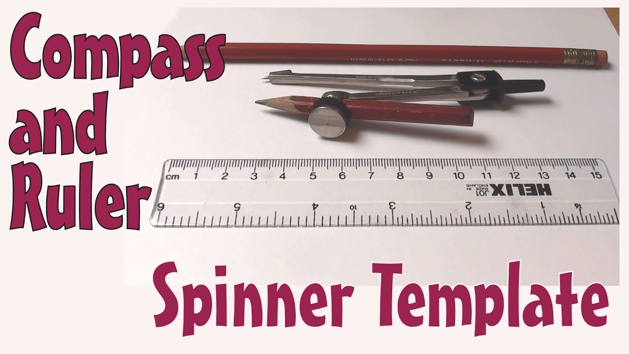 constructing a fidget spinner template with a compass and ruler