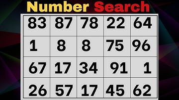 This Number Search Game Will Test Your Brain Power! | Memory | brain game | Quiz #8