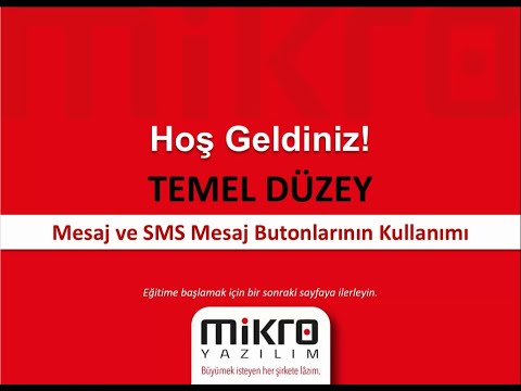 Mikro Yazılım Mesaj ve SMS Mesaj Butonlarının Kullanımı