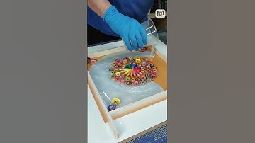Creating a Colored Pencil and Epoxy Resin Clock - Unique DIY Project #shorts