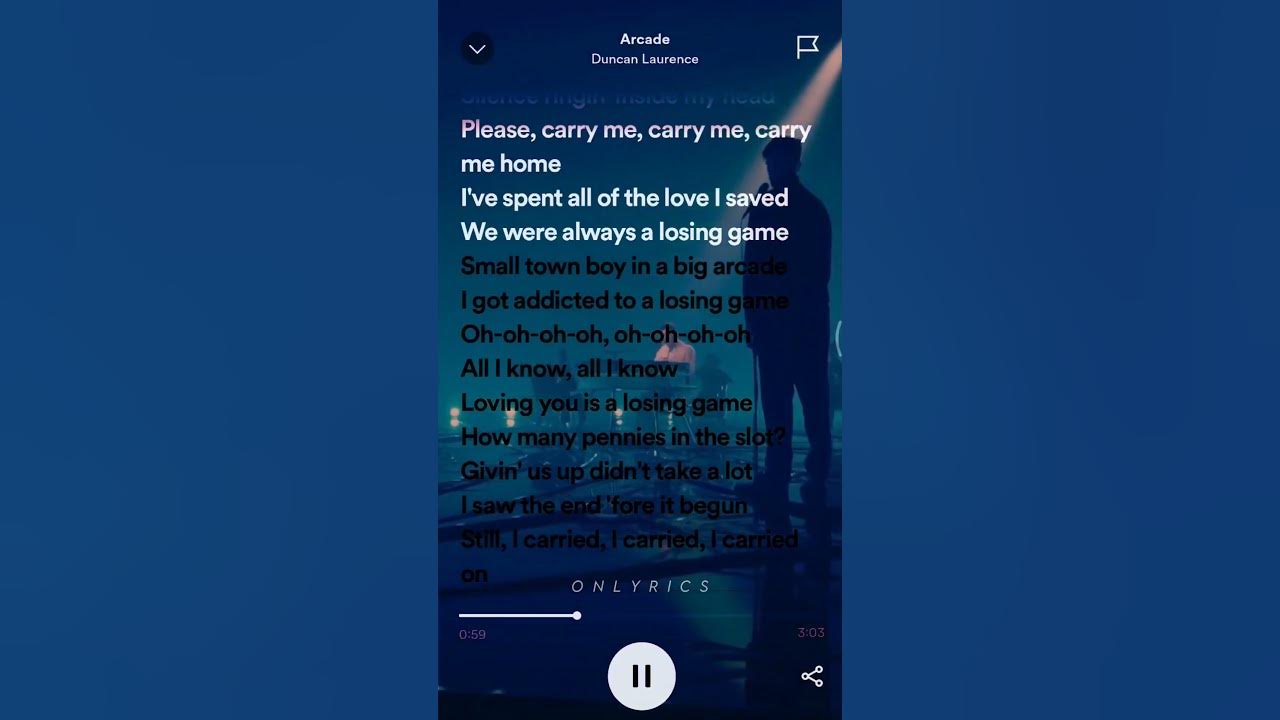 Arcade - losing game💔 #onlyricss #duncanlaurence #arcade #lyrics #lyric #love