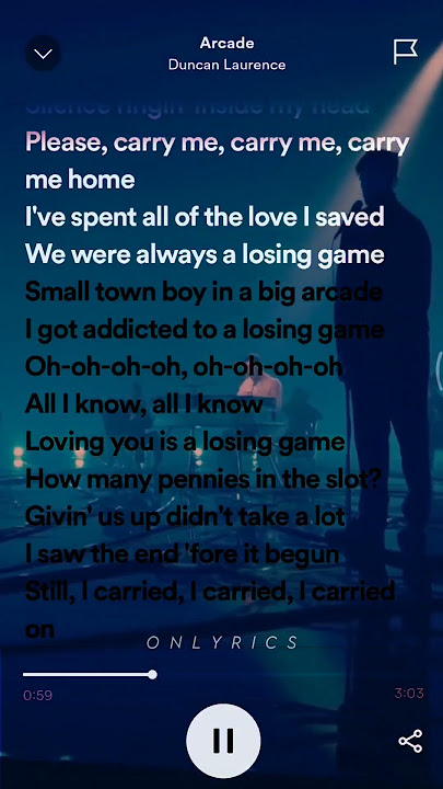 Arcade - losing game💔 #onlyricss #duncanlaurence #arcade #lyrics #lyric #love