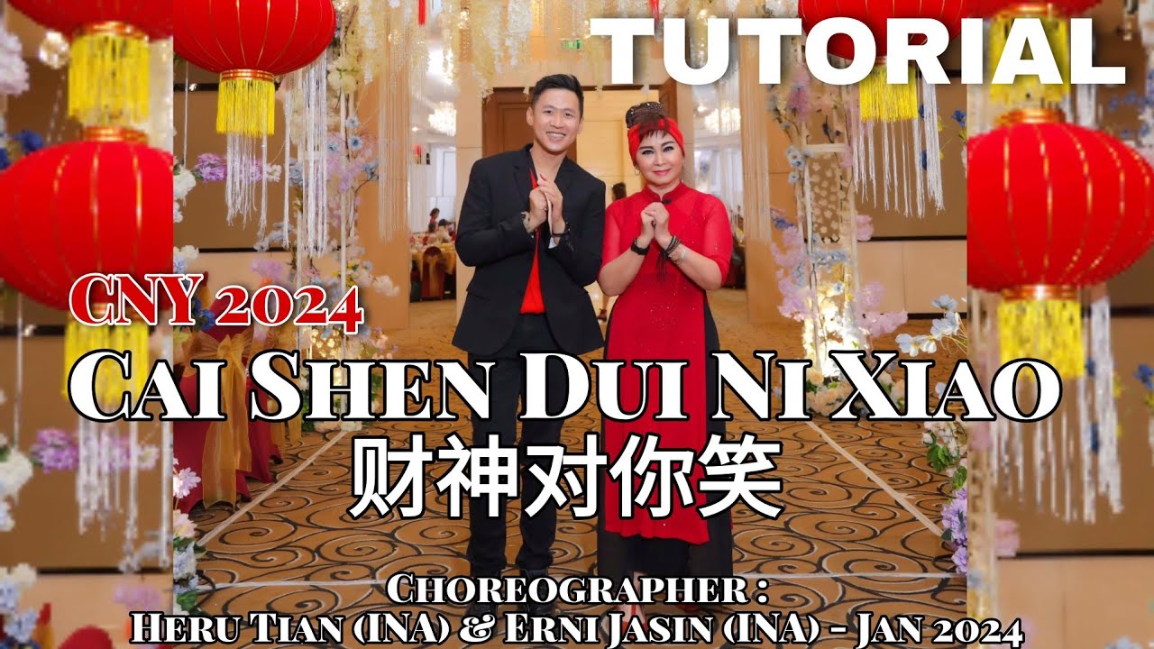 TUTORIAL CNY2024 | 财神对你笑 Cai Shen Dui Ni Xiao | LINE DANCE | Phrased Beginner | HeruTian & ErniJasin