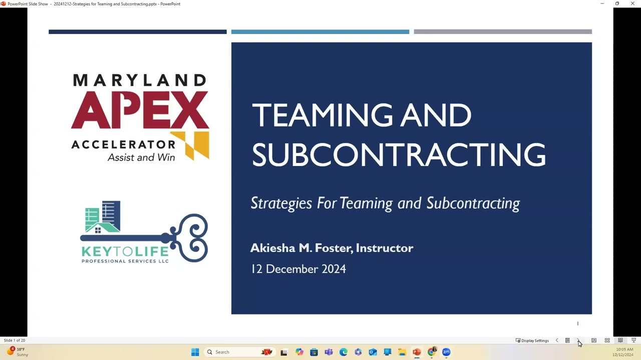 Strategies for Teaming, Partnering and Subcontracting